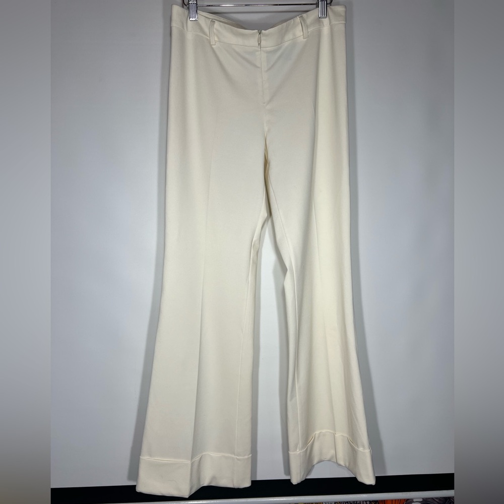Vintage Express Y2K Low Rise / Mid Rise Cream Flare Pants